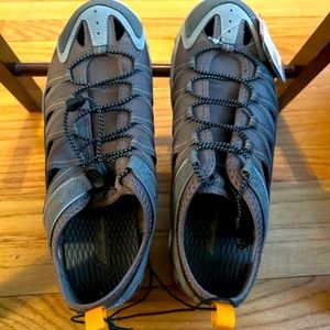 Eddie Bauer Men's Shoes 10M Bungee Lace Arvada Fisherman Water Sandals Brown NWT